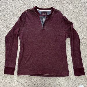 Alesbury Maroon Long Sleeve Henley Shirt